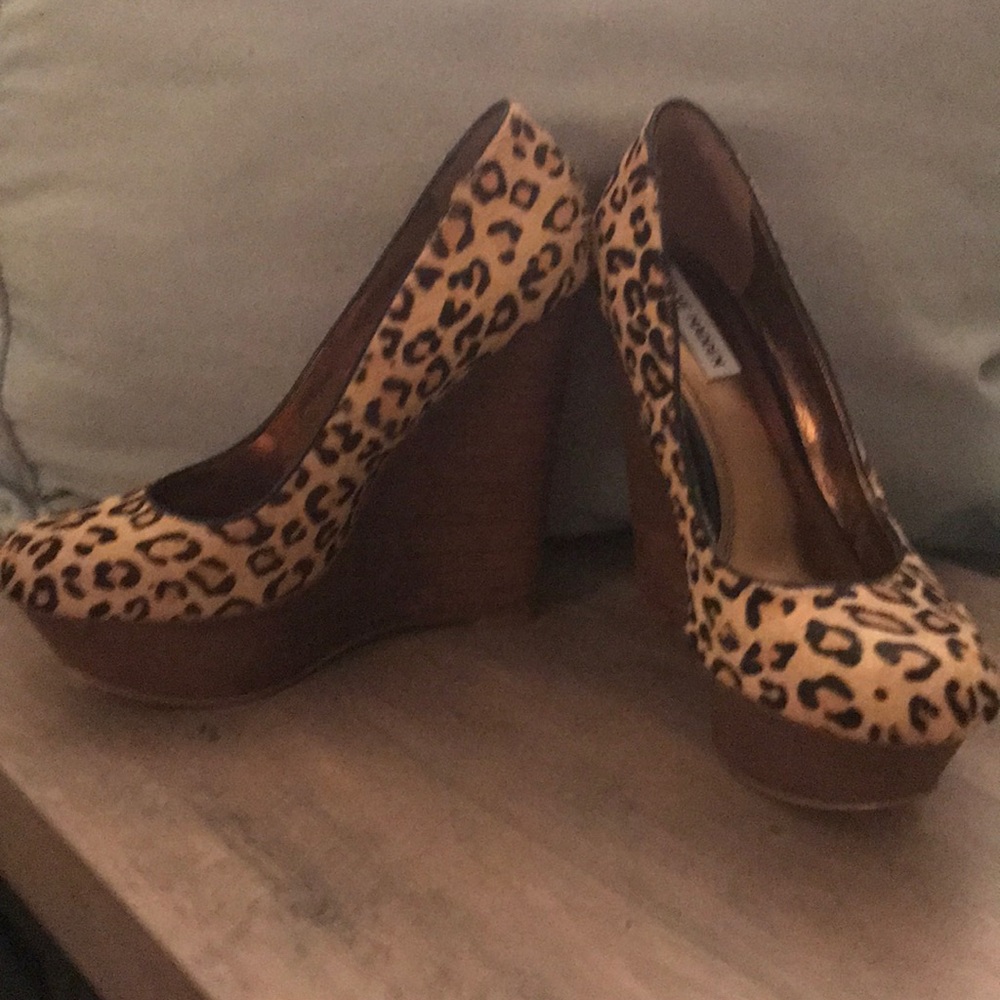 Steve Madden Roxxiee Leopard Pony Hair Wedge